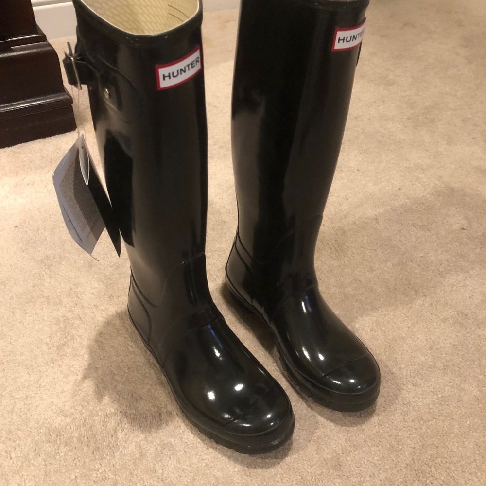 Hunter Rain Boots Orig Tall Gloss, NWT & Inserts!